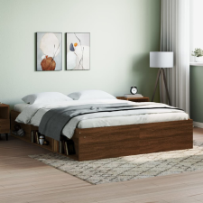  barna tölgy színű king size ágykeret 150 x 200 cm ágy és ágykellék