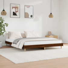 barna tölgy színű szerelt fa ágykeret matrac nélkül 120x200 cm ágy és ágykellék