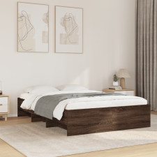 barna tölgy színű szerelt fa ágykeret matrac nélkül 140x190 cm ágy és ágykellék