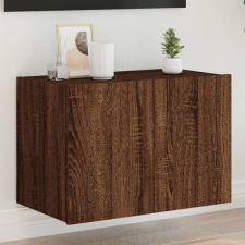  barna tölgyszínű fali TV-szekrény LED-del 60x35x41 cm bútor