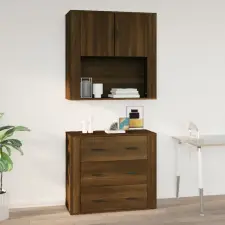  Barna tölgyszínű szerelt fa faliszekrény 80x33x80cm bútor