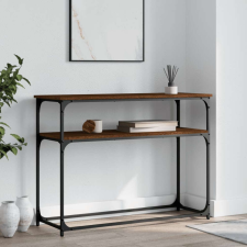 barna tölgyszínű szerelt fa tálalóasztal 100x35,5x75 cm bútor