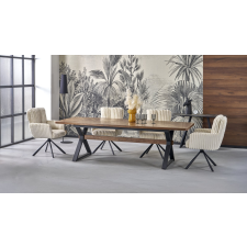 BARON bővíthető étkezőasztal, téglalap alakú, szín: dió/fekete bútor