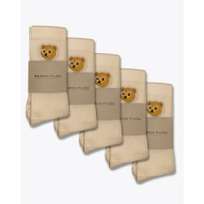 Baron Filou FW25 5-Pack Essential Socks - Sand Brown