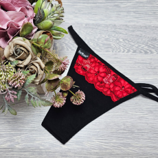 Barones állítható pántos tanga “csipke” Piros