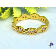  Barones antiallergén gyűrű hullámos formával, aprócirkon kövekkel 14K gyűrű