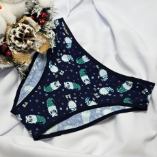 Barones KARÁCSONYI pamut bugyi kék manó mintás 2XL