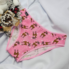 Barones KARÁCSONYI pamut bugyi rózsaszín rénszarvas mintás 2XL női alsó