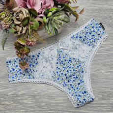 Barones magas állású virágos brazil-féltanga L