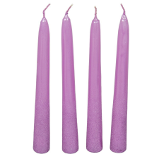  Bársony metál spitz gyertya 195mm viola 4db/csom (db ár) gyertya
