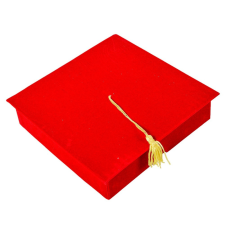  Bársony papírdoboz ballagási sapi bordó M4,5x18cm dekorációs kellék