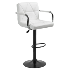  Bárszék, ekobőr fehér/fekete, FABIOLA bútor