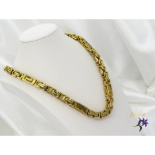  Bartel-55 nemesacél férfi nyaklánc görög mintás szemekkel-18K nyaklánc