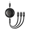 Baseus 3-in-1 Baseus Free2Draw USB to M+L+C 100W cable, 1.1 m (black) (P10368700111-03)