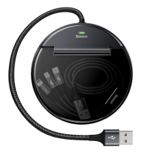 Baseus 5az1-ben 2x USB-A - USB-C - MicroUSB- Lightning kábel fekete (CAHUB-FX01) (CAHUB-FX01) hub és switch