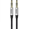 Baseus Audió kábel, 2 x 3,5 mm jack, 100 cm, cipőfűző minta, Baseus Yiven M30, fekete/ezüst
