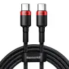 Baseus Cafule USB-C – USB-C kábel, QC 3.0, PD 2.0, 100 W, 5A, 2 m (piros-fekete)