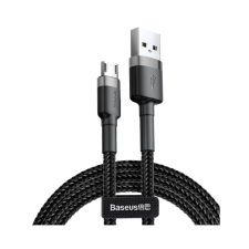  BASEUS Cafule - USB / MicroUSB fekete szövet adatkábel 2,4A, 3m kábel és adapter