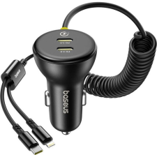 Baseus Car Charger 60W Baseus USB-C+Lightning Cable (Black) (BSU8934) mobiltelefon kellék