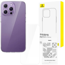 Baseus Clear Case hátlaptok + kijelzővédő iPhone 14 Pro átlátszó tok és táska