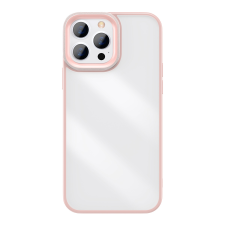 Baseus Crystal Apple iPhone 13 Pro Szilikon Tok - Átlátszó/Pink tok és táska