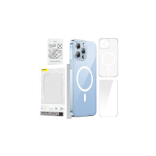 Baseus Crystal Clear mágneses telefonok iPhone 13 Pro (átlátszó), edzett üvegfólia + tisztító készlet mobiltelefon kellék