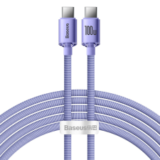 Baseus Crystal Shine sorozat USB kábel a gyors töltéshez és adatátvitelhez Type-c USB - USB Type C 100W 2m lila (CAJY000705) kábel és adapter