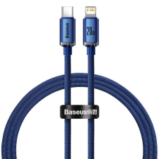 Baseus Crystal USB-C kábel a Lightninghez, 20W, 1.2m (kék) kábel és adapter