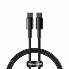 Baseus Data kábel USB-C / USB-C PD QC 100W 5A 2m, fekete kábel és adapter