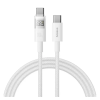 Baseus DISPLAY II adatkábel (Type-C - Type-C, 100W, gyorstöltő, cipőfűző, LED kijelző, 100cm) FEHÉR