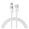 Baseus DISPLAY II adatkábel (USB - Type-C, 100W, gyorstöltő, cipőfűző, LED kijelző, 200cm) FEHÉR