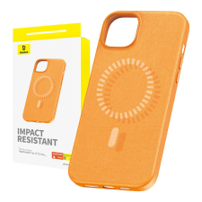 Baseus Fauxther Series iPhone 15 Plus Mágneses Tok - Narancssárga tok és táska