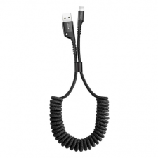 Baseus Fish Eye Spring kábel USB / Lightning fekete kábel és adapter