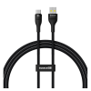 Baseus FLASH 2 adatkábel (USB - Type-C, 100W, PD gyorstöltő, 100cm, törésgátló, cipőfűző) FEKETE