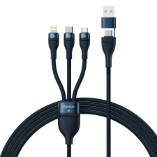 Baseus Flash Series II 3-in-1 univerzális adatkábel (USB-A - Micro + Lightning + USB-C) 100W, 1.2m, kék (CASS030103) kábel és adapter