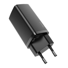 Baseus GaN2 Lite fali töltő, USB + USB-C, 65 W, EU (fekete) mobiltelefon kellék