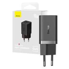 Baseus GaN5 2xUSB-C hálózati töltő 40W fekete (CCGP180101) (CCGP180101) mobiltelefon kellék