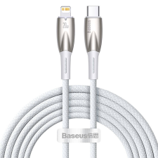 Baseus Glimmer Series USB-C apa - Lightning apa 2.0 Adat és töltőkábel - Fehér (2m) kábel és adapter