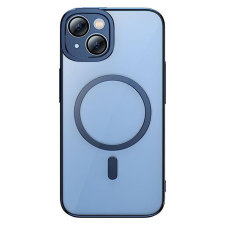 Baseus Glitter iPhone 14 Plus átlátszó mágneses tok és üvegfólia kék (ARMC010603) tok és táska