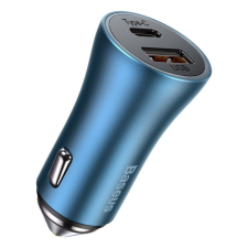 Baseus Golden Contactor Pro autós töltő, USB + USB-C, QC4.0 + PD, SCP, 40 W, kék (CCJD-03) mobiltelefon kellék