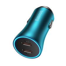 Baseus Golden Contactor Pro Car Charger 2x USB-C 40W Blue (CGJP000003) mobiltelefon kellék