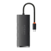 Baseus Lite Series Hub 4in1 USB-C 4x USB 3.0 + USB-C, 25cm (fekete)