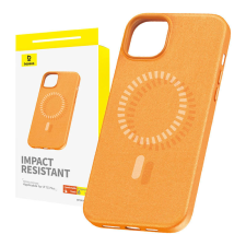 Baseus Magnetic Phone Case for iPhone 15 Plus Baseus Fauxther Series (Orange) tok és táska