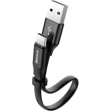 Baseus Nimble Series USB-C lapos töltő/adatkábel 23 cm, fekete kábel és adapter
