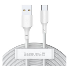 Baseus Simple Wisdom USB-A >> USB-C adatkábel, 2db - fehér | 1.5m kábel és adapter