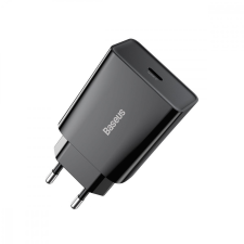Baseus speed mini gyorstöltő, USB + USB-C, PD, 3A, 20 W (fekete) mobiltelefon kellék