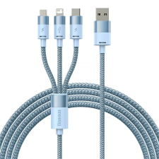 Baseus StarSpeed 3 az 1-ben töltőkábel USB - USB-C + Micro + Lightning 3,5A, 1.2m (kék) kábel és adapter