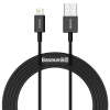 Baseus Superior USB / Lightning adat és töltőkábel, 2,4A, 2m - CALYS-C01, Fekete