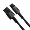 Baseus Tungsten Gold kábel USB-A - USB-C 480Mb/s 100W 2m fekete (CAWJ000101)