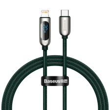 Baseus USB-C - Lightning kábel kijelzővel 1m zöld (CATLSK-06) kábel és adapter